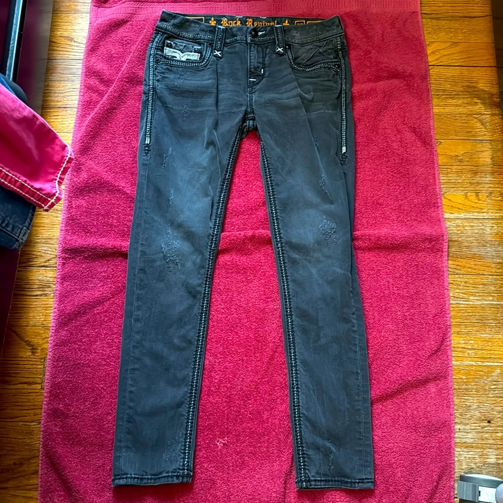 Rock Revival Julieta skinny jeans size 29/26 black with modern style